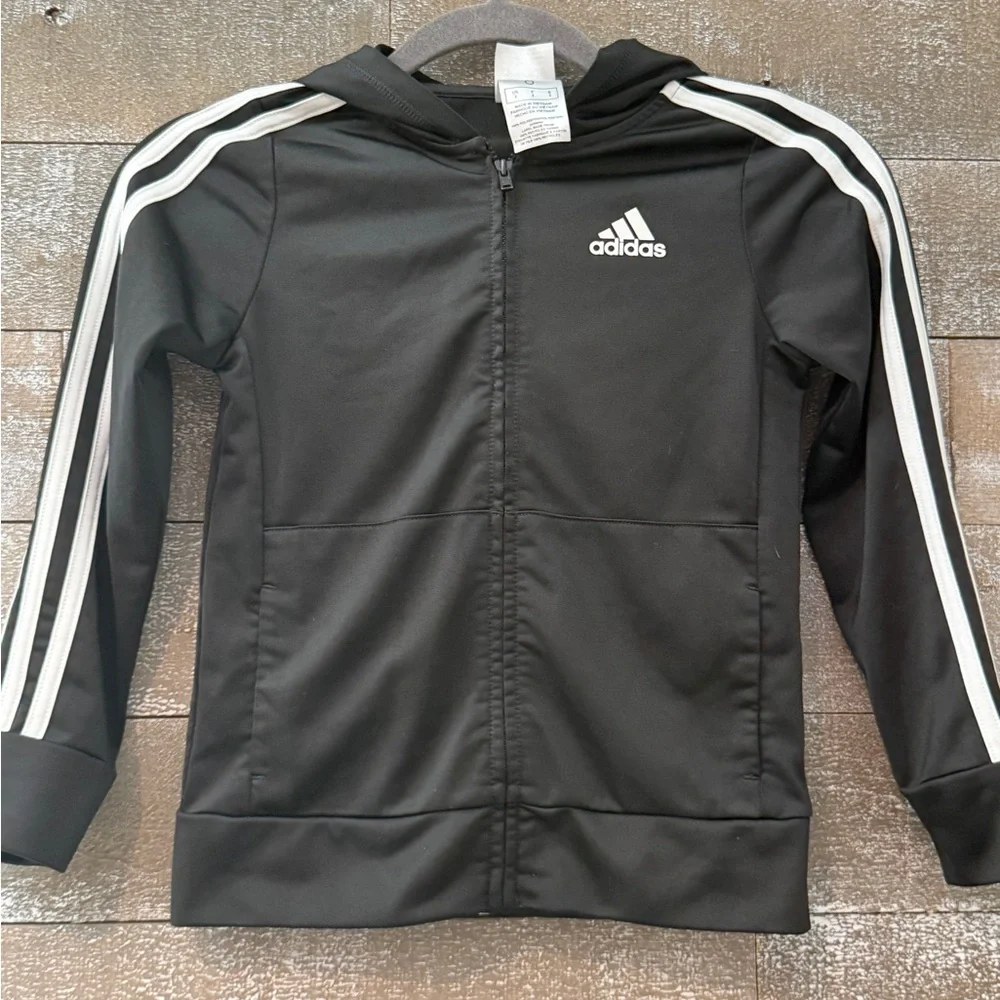 Adidas‎ Boys Black Regular Fit Jacket w/ hood.